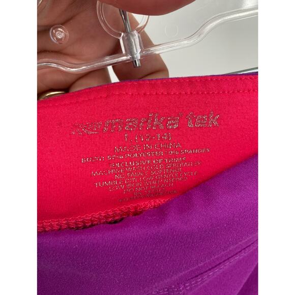 Marika Tek Purple Cropped Mid Waist Leggings Girl's Size Large 12-14 - Picture 4 of 5